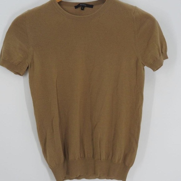 Gucci Tan Short Sleeve 100% Wool Sweater Size Small w/COA - Picture 1 of 9